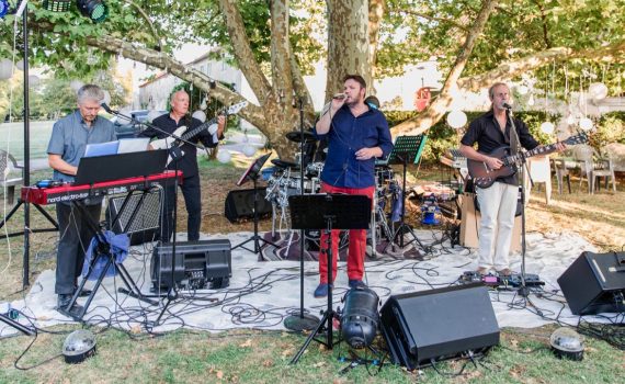 wedding band playing outside