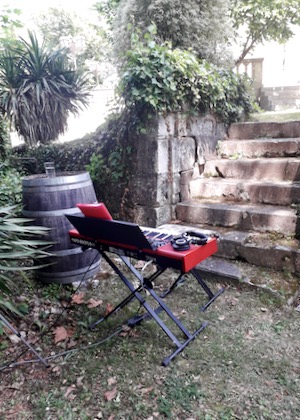 piano set up for wedding