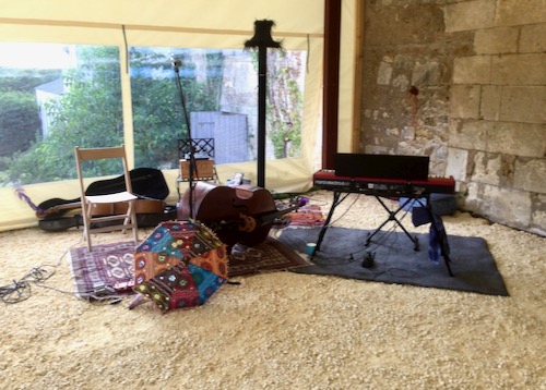 piano and cello duo setup