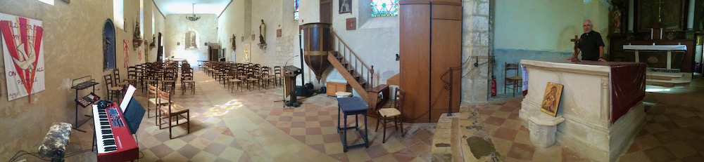 church in limeuil panorama