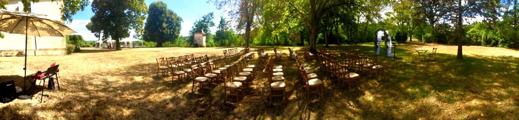 outdoor wedding ceremony chateau le tour